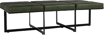 ALISTAIR GREEN LEATHER BENCH