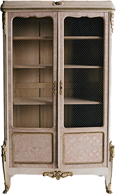 BEATRICE ANTIQUE LIGHT WOOD CABINET