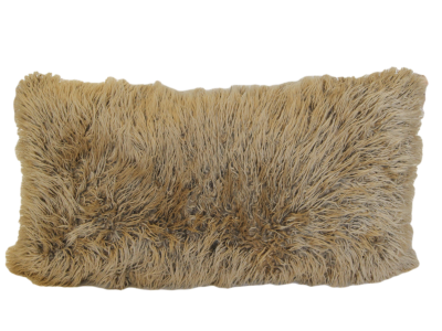 BROWN FUR + MUD CLOTH LUMBAR OVERSIZE