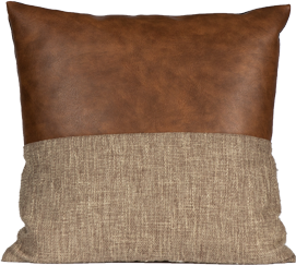 BEIGE HALF LEATHER PILLOW