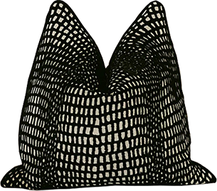 BLACK BROWN PLAID PILLOW
