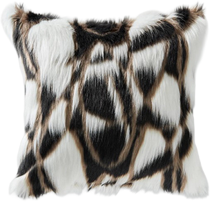 BLACK WHITE ABSTRACT FUR PILLOW