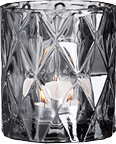 AMALIA SMOKE CUT GLASS VOTIVE