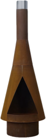 BRANTLEY DARK ORANGE METAL WOOD BURNING CHIMINEA