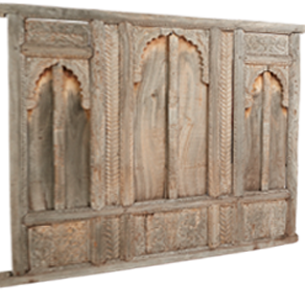 PEMA ANCIENT CARVED WOOD WALL