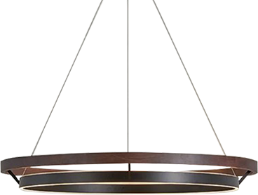 ANNU 40" WALNUT HOOP CHANDELIER