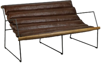 ROWNTREE CHOCOLATE LEATHER LOVESEAT
