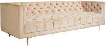ELIZABETH CHAMPAGNE VELVET SOFA