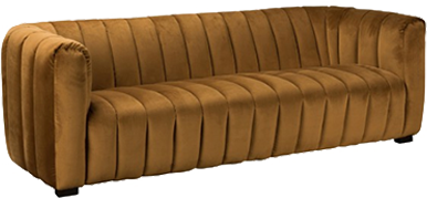 LINDT TOFFEE VELVET CHANNEL TUFTED SOFA