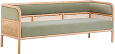 SILAS SAGE + OAK CANE SOFA