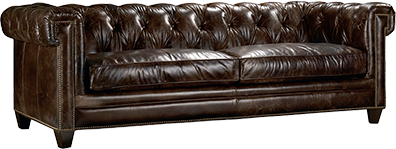 STANHOPE CHOCOLATE LEATHER SOFA