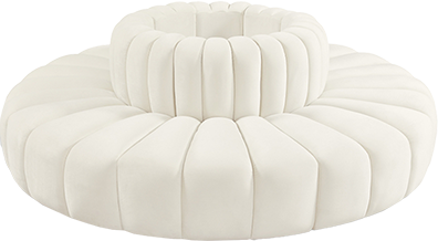 ROSALIND CREAM VELVET ROUND BANQUETTE