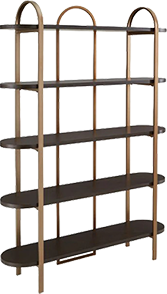 OVALIA WOOD + BRASS SHELF