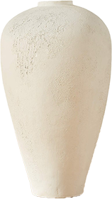 AHSTA 31" CREAM TERRACOTTA VASE