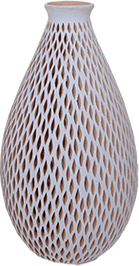 CATALINA WHITE CLAY PERFORATED VASE