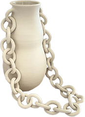 EVELDA CERAMIC CHAIN VASE