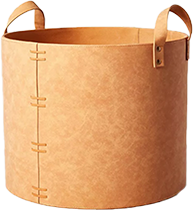SHAY TAN LEATHER BASKET