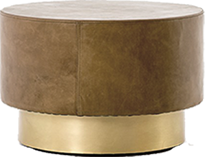 FLINT LEATHER & BRASS COFFEE TABLE