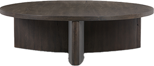 TIERRE SMOKED WOOD ROUND COFFEE TABLE