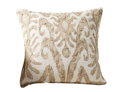 Beige Embroidered Oversize Pillow