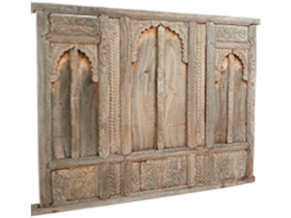 Pema Ancient Carved Wood Wall