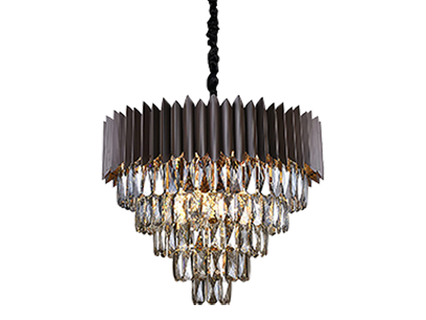 Dezmelda 24" Smoke Crystal Chandelier