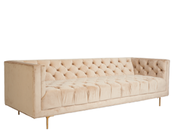 Elizabeth Champagne Velvet Sofa