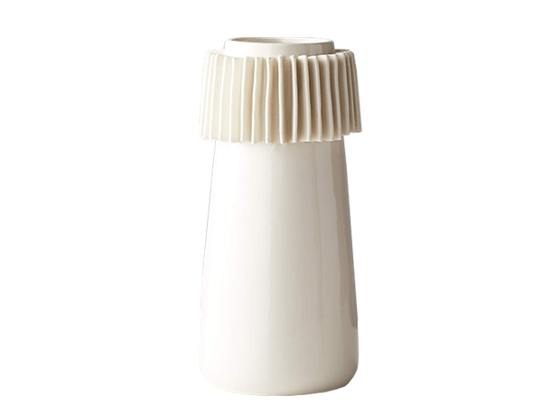 Linus 12.25" White Porcelain Vase