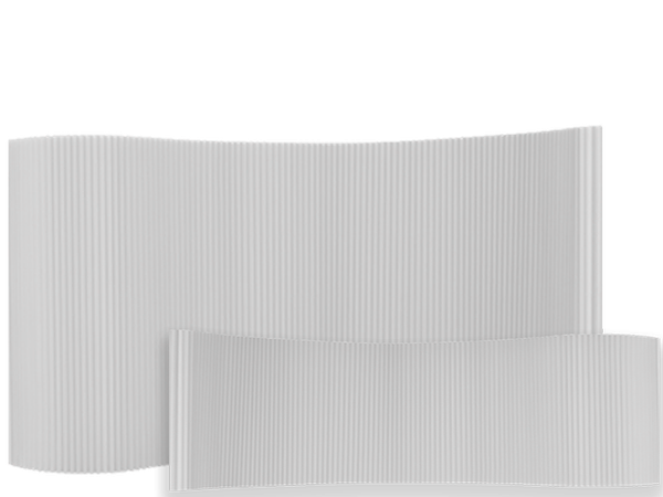 Bellow 8'H White Corrugated Wall