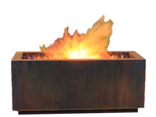 Blaze 48" Rectangle Weathered Steel Firepit