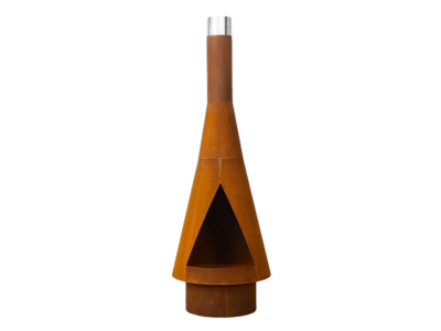 Brantley Dark Orange Metal Wood Burning Chiminea