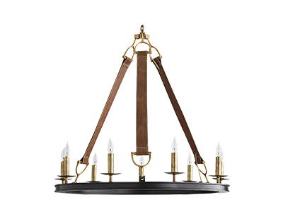 Casey Leather + Brass Chandelier
