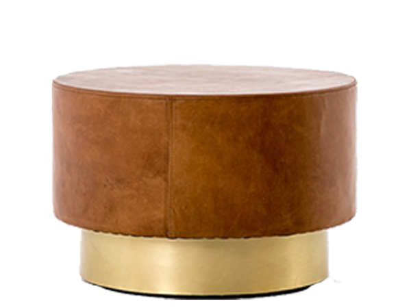 Flint Leather & Brass Coffee Table