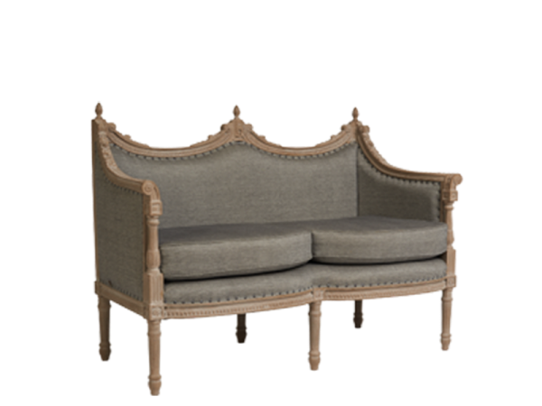 Phillipe Grey Silk Loveseat