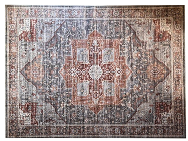 Larkin 8x10 Rust + Grey Rug