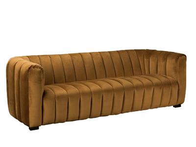Lindt Toffee Velvet Channel Tufted Sofa