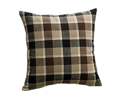 Black Brown Plaid Pillow